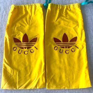 Pristine new Gucci Addidas sneaker dustbags and box. No shoes.